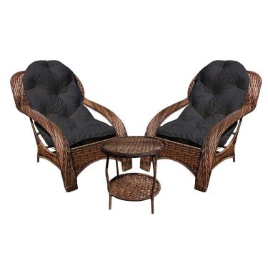 Imagem de Conjunto De 2 Poltronas + Mesa De Centro Preto