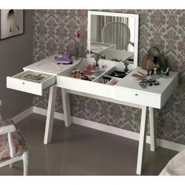 Imagem de Penteadeira Escrivaninha Com Espelho Pe2002 Branca Branca