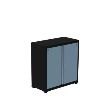 Imagem de Armário De Aço Para Escritório 2 Portas Ap406sl Preto/azul Dali