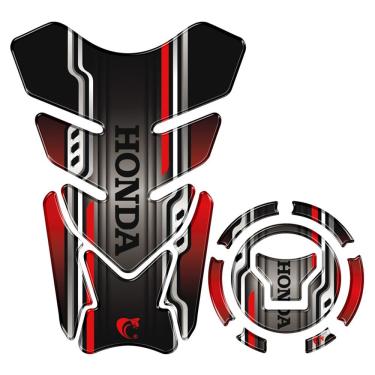 Imagem de Kit Protetor Tanque Adesivo Moto Honda Acima 2018 Vermelho Cor Vermelho
