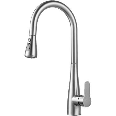 Imagem de Torneira de Cozinha  Gourmet Extensível Misturador Monocomando Move Aço Inox Escovado