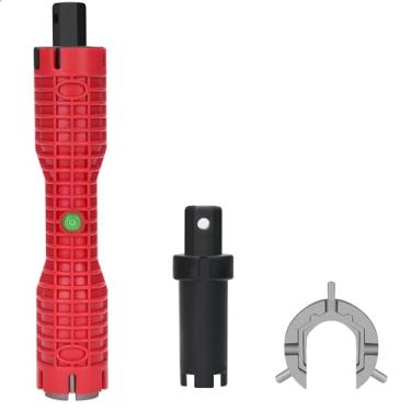 Imagem de Ykwao Chave de torneira e pia 8 em 1 - Ferramenta multifuncional para torneira, instalação de remoção de lavatório de encanamento para ralos de cozinha, banheiros, banheiros, embaixo da pia