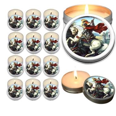 Imagem de 10 Velas Aromaticas Lembrancinhas São Jorge na Latinha Decoração Casa 