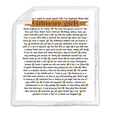 Imagem de SXCHEN Cobertor De Lã Sherpa Sxcen Para Sofá, 50X60" (Aprendeu Com Gilmore Girls Sobre A Vida, Citação Grossa, Felpuda E Quente, Manta Macia Sofá)