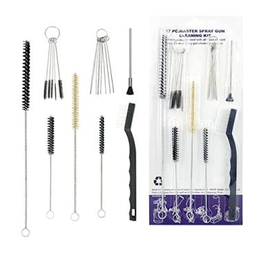 Imagem de ZHUITU Kit De 21 Peças Escovas Manutenção E Limpeza Pistolas Pintura, Mini Pincéis Agulhas Nylon Para Equipamentos Tatuagem, Bicos Aerógrafo Hvlp