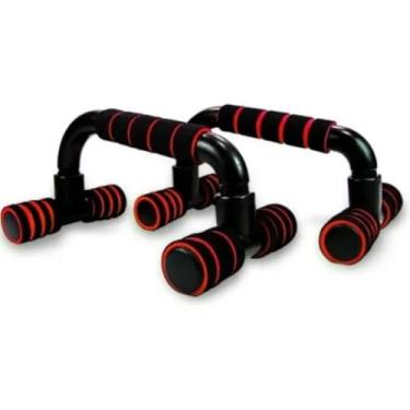 Imagem de Barra De Flexão Apoio Força Portátil De Chão De Peito Braço Suporte Fixo Push (vermelho)