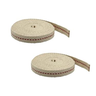 Imagem de LIGHT OF MINE "LET IT SHINE" - Pacote Com 2 Pavios Planos 100% Algodão, 3/8" E 6 Pés, Para Óleo De Parafina, Lanternas À Base Querosene Lamparinas A Ponto Vermelho Genuíno (Rolo 3/8", Pacote)