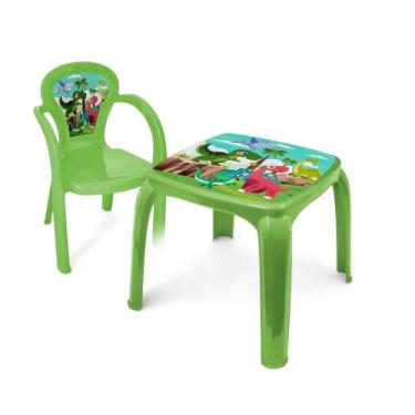 Imagem de Kit Mesa Mesinha e 1 Cadeira Infantil Educativa Resistente Brincar Est