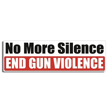 Imagem de Gear Tatz - No More Silence, END Gun Violence - Adesivo de para-choque político - 7,6 x 25,4 cm - Feito profissionalmente nos EUA - Decalque de vinil