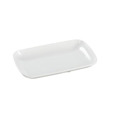 Imagem de Prato de frutas retangular de esmalte simples de cor sólida para uso doméstico - prato de macarrão de arroz de canto quadrado de 21,6 cm