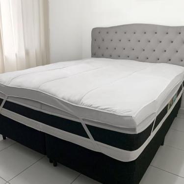 Imagem de Pillow Top Comfort Plus Alabama, Viúva 128x188, Protetor de Colchão Premium 1200g/m², Branco