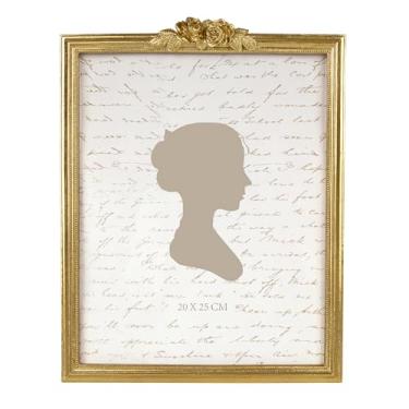 Imagem de Sunlit Porta-retrato vintage 20 x 25 cm, molduras antigas luxuosas com frente de vidro, exibição de fotos de luxo, decoração de parede de mesa, ideias de presente, rosa dourada