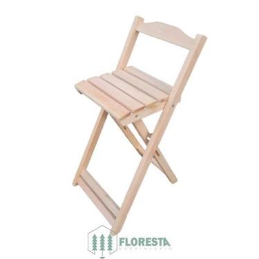 Imagem de Banqueta Dobrável Crua de Madeira - Sem Pintura Gil - CFC, Sem Pintura