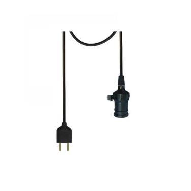 Imagem de Cabo Pendente 4m Com Interruptor E Bocal E-27 Com Tomada - BIFASE ECOM