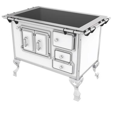 Imagem de Fogão A Lenha Venâncio Tradicional Nº2 Vitroceramico Branco Saída Esquerdo Porta Dupla 47365