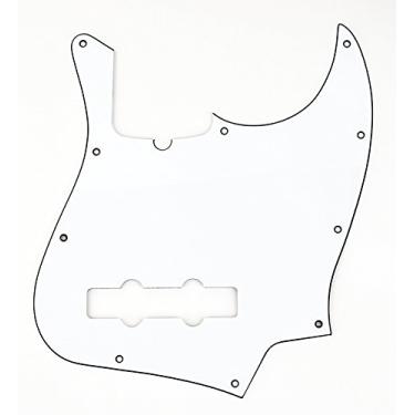 Imagem de Fender Escudo moderno, Jazz Bass, 10 furos – Branco 3 camadas