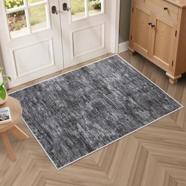 Imagem de RUGSREAL Tapete de entrada pequeno 5 x 7 cm com suporte de borracha resistente a manchas, tapete de banho moderno de cor sólida, tapete lavável para sala de estar, quarto, sala de jantar, cozinha