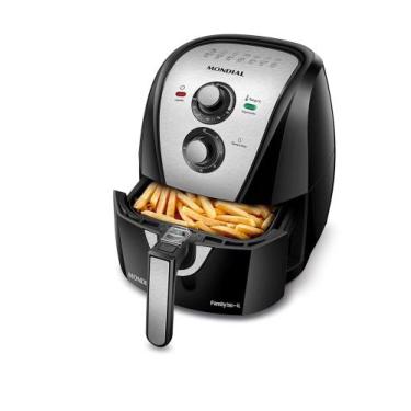 Imagem de Fritadeira Sem Óleo Air Fryer 4L, Mondial, Preto/Inox, 1500W, 110V, 11