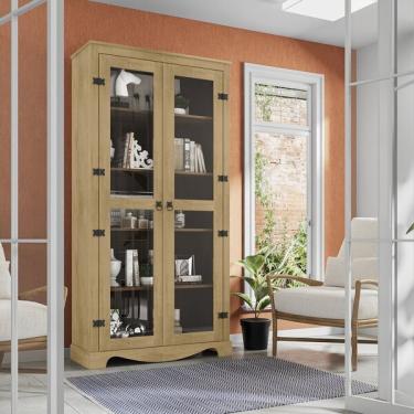Imagem de Cristaleira 2 Portas Com Vidro New York Cinamomo