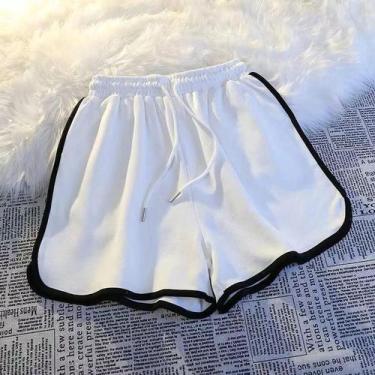 Imagem de Shorts Feminino Listrado Coreano - Moda Casual de Verão, BR-G3, Branco
