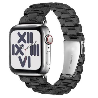 Imagem de Pulseira Resina Preto 42/44/45/49mm Compatível Waatch e Smartwatch  Se