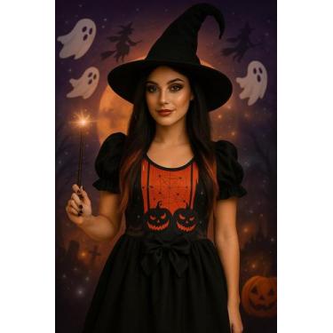 Imagem de Vestido Fantasia Bruxa Halloween Adulto - BRAVO FANTASIAS, GG ADULTO
