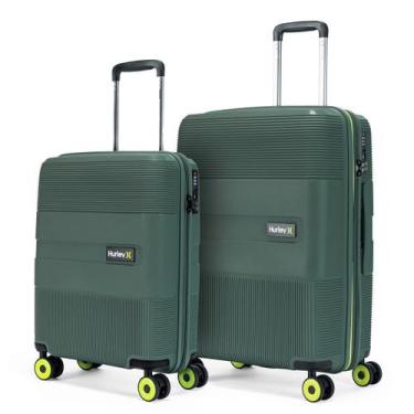 Imagem de Kit com 2 Malas de Viagem Hurley Bordo Rodinhas 360 com Cadeado Padrao