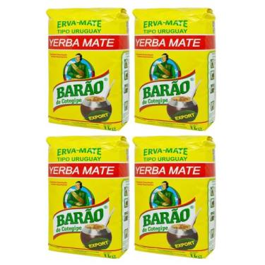 Imagem de 4 Erva Mate Chimarrão BARÃO EXPORT Padrão Uruguai 1kg - Barão de Coteg