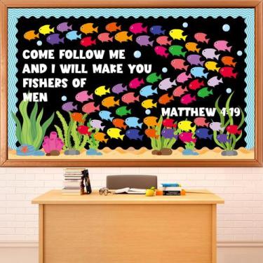 Imagem de Quadro de avisos Decorações de sala de aula Fishers of Men Justforjoyf