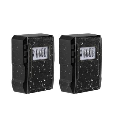 Imagem de Fayleeko Caixa De Segurança Para Chaves Capacidade Extra Grande, Montagem Em Parede À Prova Intempéries Carro, Chaveiro, Cofre Casa, Armazenamento Interno, Externo, Garagem, Jardim, Loja (Pacote Com