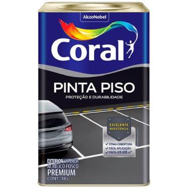 Imagem de Tinta Acrílica Premium Para Piso Fosco Cinza Médio 18 Litros - CORAL