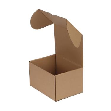 Imagem de HORLIMER 1 pacote de caixas de envio 7x5x4, caixa de papelão ondulado marrom para correspondência, embalagem, pequenas empresas