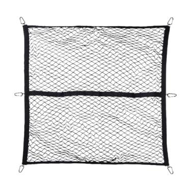 Imagem de QccHieUs Rede de Carga para Caçamba de Caminhonete com 6 Ganchos de Metal Acessórios Versáteis Gerenciamento de Carga Altamente Elástico para Barco SUV, 120cmx120cm