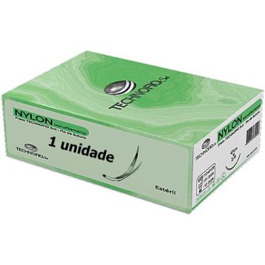 Imagem de Fio Sutura Technofio Sut Mononylon 5-0 Ag 2,0cm 3/8 - unidade - Techsu