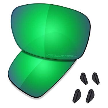 Imagem de SAUCER Lentes de reposição premium e protetores de nariz para óculos de sol Oakley Dispute OO9233 de alta definição - Verde jade polarizado