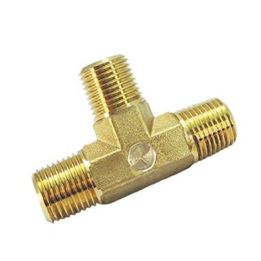 Imagem de Encaixe de tubo de latão AIGO, T de latão forjado, 3 vias, NPT macho (1/20.3 cm x 1/20.3 cm x 1/20.3 cm NPT macho)
