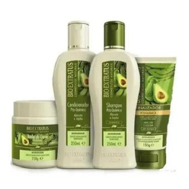 Imagem de Bio Extratus Pos-Quimica Shampoo+Condicionador+Banho de Creme 250ml+Fi