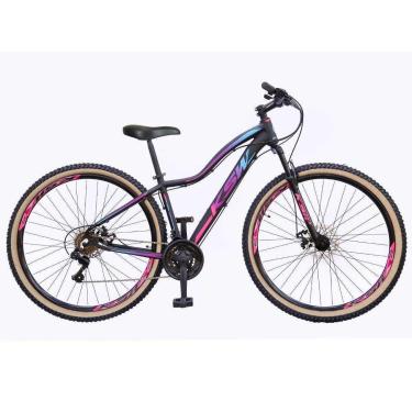 Imagem de Bike Aro 29 KSW Mwza Feminina 24v Disco Suspensão Alumínio Pneu Faixa Bege MTB Conforto-Feminino