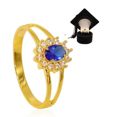 Imagem de Anel de Formatura Feminino De Moeda Antiga Banhado A Ouro Com Capelo - Engenharia Civil (26)