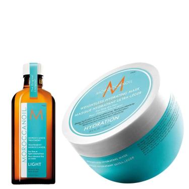 Imagem de Kit Moroccanoil Óleo de Argan Tratamento LIGHT 100ml +  Máscara de Hidratação  suave 250ml
