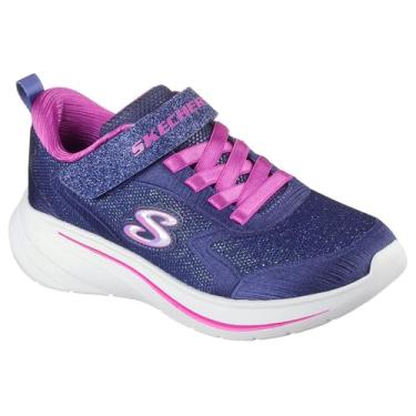 Imagem de Skechers Tênis feminino Wave 92, Azul marino, 13 Little Kid