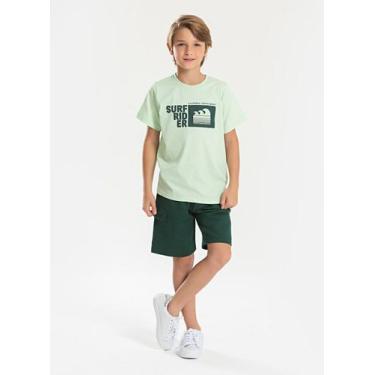 Imagem de Conjunto Verão Menino Verde Camiseta e Bermuda com Lapela Surf Rider -
