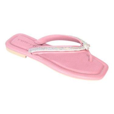 Imagem de Rasteirinha Rasteira Feminina Confortável Strass Elegante moda bloguei