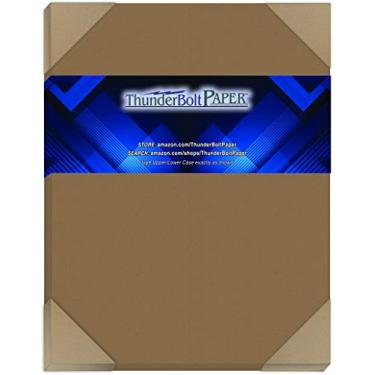 Imagem de 25 folhas de papel de cartolina colorida marrom - 21,5 x 28 cm carta padrão | Tamanho do folheto - 36 kg/capa de libra | Peso do cartão 216 GSM - Fibra Kraft natural com manchas mais escuras - Acabamento ligeiramente áspero