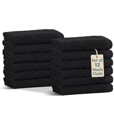 Imagem de Casa Platino Pacote com 12 toalhas de banho 100% algodão - Toalhas de rosto de qualidade de spa e salão - Panos de lavagem fiados, macios e absorventes para corpo, beleza, casa, academia - conjunto de