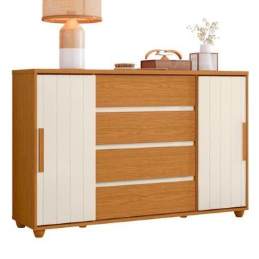 Imagem de Cômoda Evidenza 4 Gavetas Cinamomo/Off White (Flex) - ABZ - Albatroz