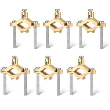 Imagem de Feekoon Braçadeira de aterramento 1/2-1 encaixe de conduíte, braçadeira de fio de liga de cobre, para ligação de fio terra a tubo de água ou aço (6 peças)