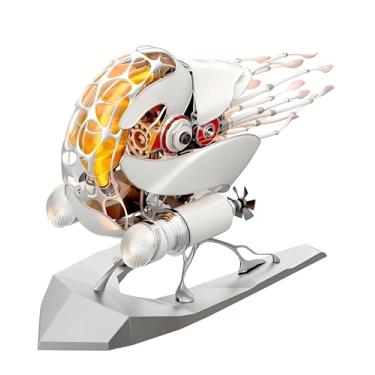 Imagem de Mechanical Nautilus Metal Model, Motorized Biomimetic Ocean Creature Art Sculpture - Creative Art Toy Collectible, Unique Birthday Gift Idea Desktop Decor (White Assembly)