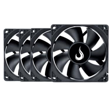 Imagem de Kit 4 Cooler Fan Rise Mode Black 80mm 12v Preto - Rm-bk-02-fb