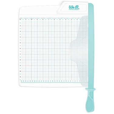 Imagem de We R Memory Keepers Aparador de guilhotina – Cortador de papel grande de 30,5 cm com grade de 1/4 polegada, corta até 10 folhas, perfeito para álbuns, diários, cartões e projetos de artesanato, azul